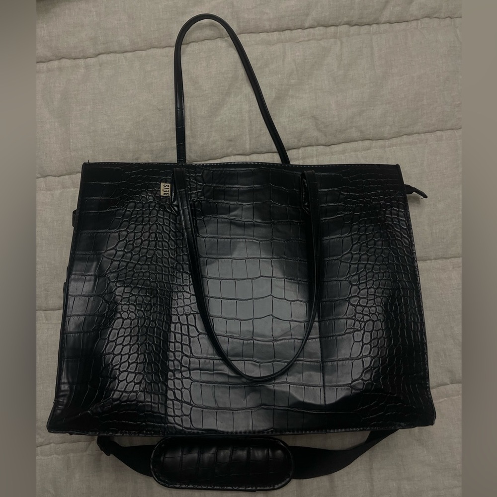 Large Beis Croc Work Tote